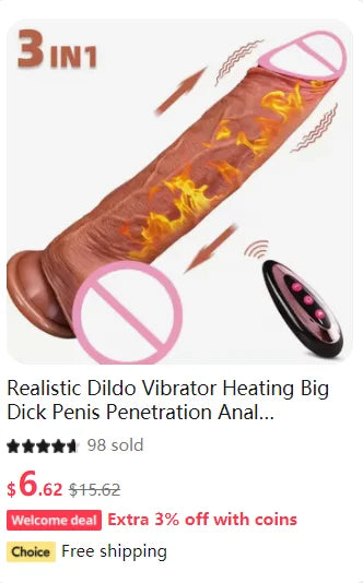 Realistic Dildo Telescopic Vibrator Female Stimulator Big Penis Anal Plug with Heating Thrusting Sex Toys for Women