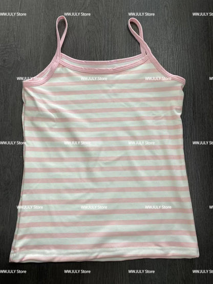 2024 Y2k Tanks Fashion Striped Sweet Vest Slim Fit Sleeveless Camis Summer Ropa Mujer Crop Tops Women Clothing Casual Sexy