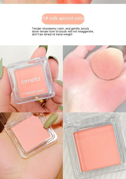 Face Blusher Matte Natural Cheek Tint Brighten Face Waterproof Face Contouring Cosmetics Blush Powder Soft Female Makeup 1pcs