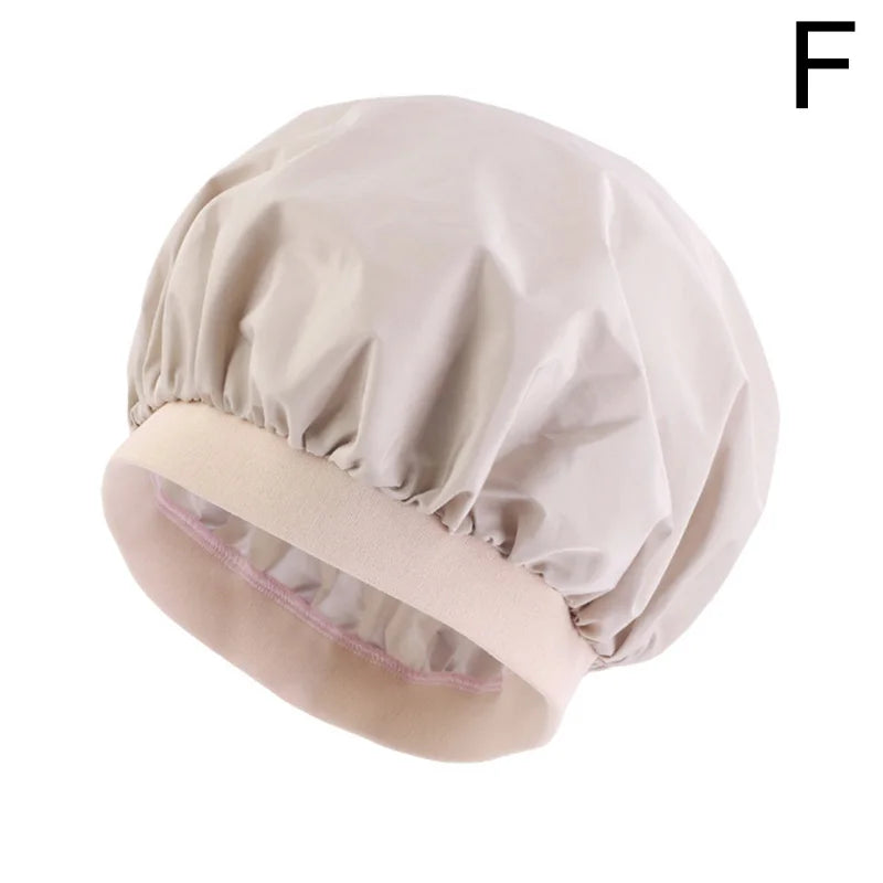 Women Waterproof Bath Hat Elastic Shower Hair Covers Bathing Caps Beanie Beauty Perm Cap Dustproof Hair Cap Bathroom Accessories