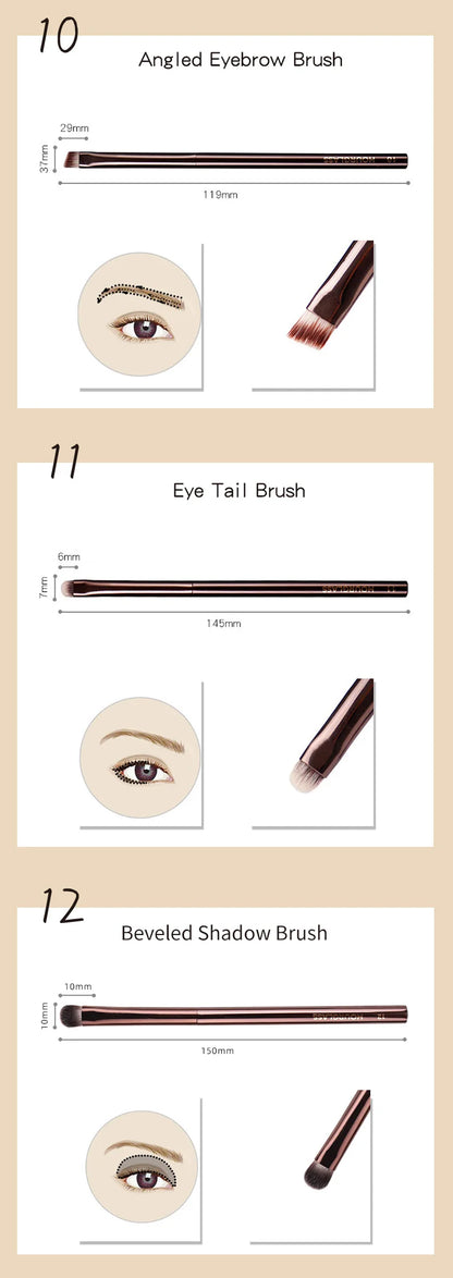 Hourglass Makeup Brush All Kinds Eyeshadow Foundation Concealer Powder Bronzer Blusher Eyeliner Retractable Professional Brushes