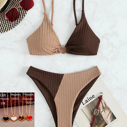 2024 Sexy Bikinis Women's Swimwear Push Up High Waist Swimsuits High Cut Bathing Suits Push Up Beach Bikini Set Female Biquini