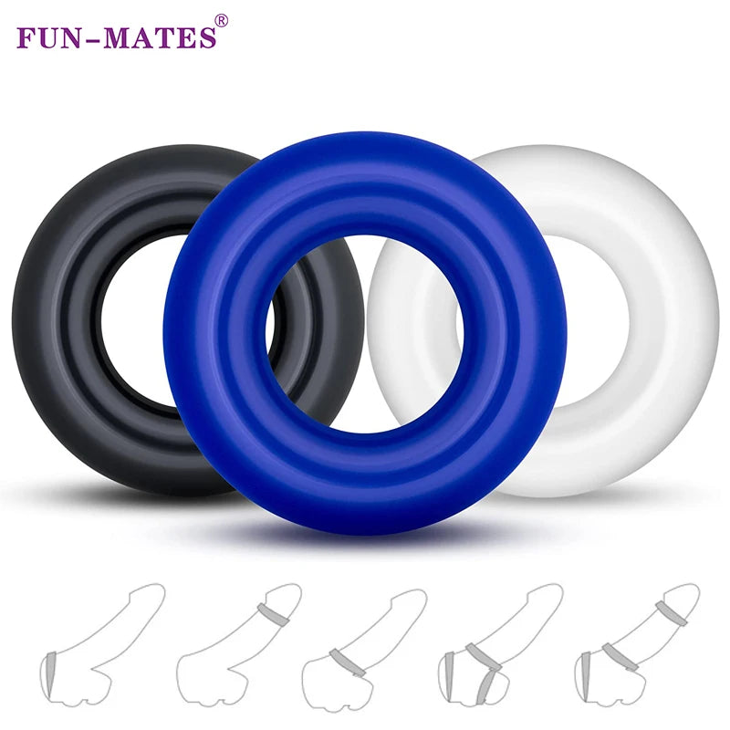 3pcs Male Penis Ring Cock Ring Delay Ejaculation Scrotal Binding Ball Stretcher Enlargement Silicone Cockring Sex Toys For Men