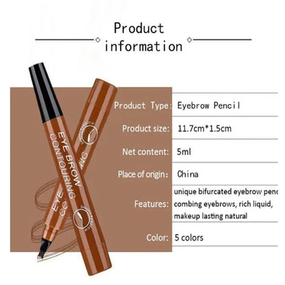 4 Point Eyebrow Pencil Maquillajes Para Mujer Waterproof Liquid Eyebrow Pen Makeup Long Lasting Makeup Microblade Brow Pencil