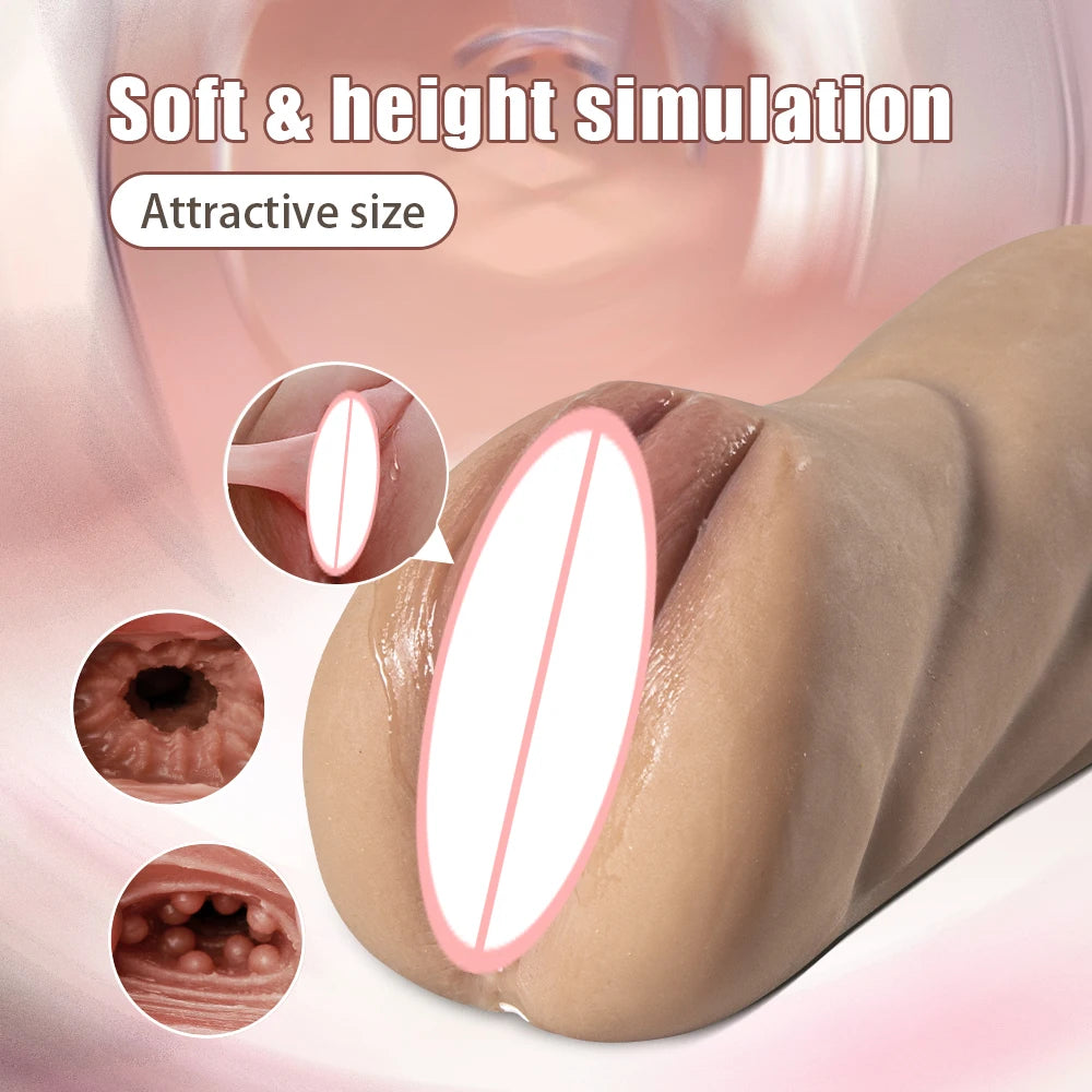 Male Aircraft Masturbation Cup 3D Realistic Sucking Oral Men Masturbator Soft Real Vagina Pocket Pussy Sex Toys for Men Blowjob