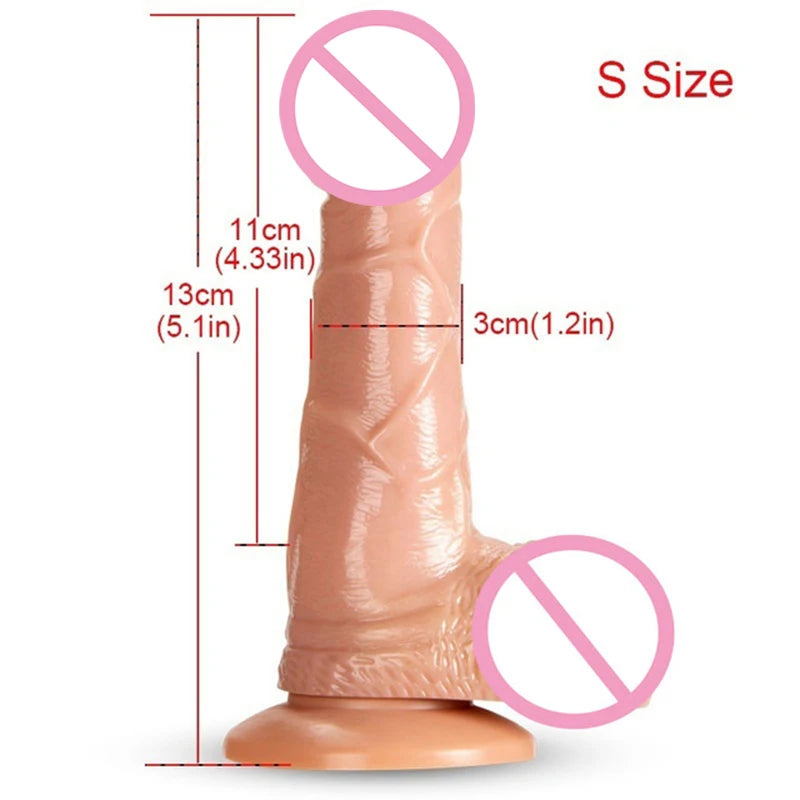 Huge Realistic Soft Dildo Penis Cheap Small Anal Dildo Silicone Suction Cup Masturbators Butt Plug Toys for Women Ring Cock