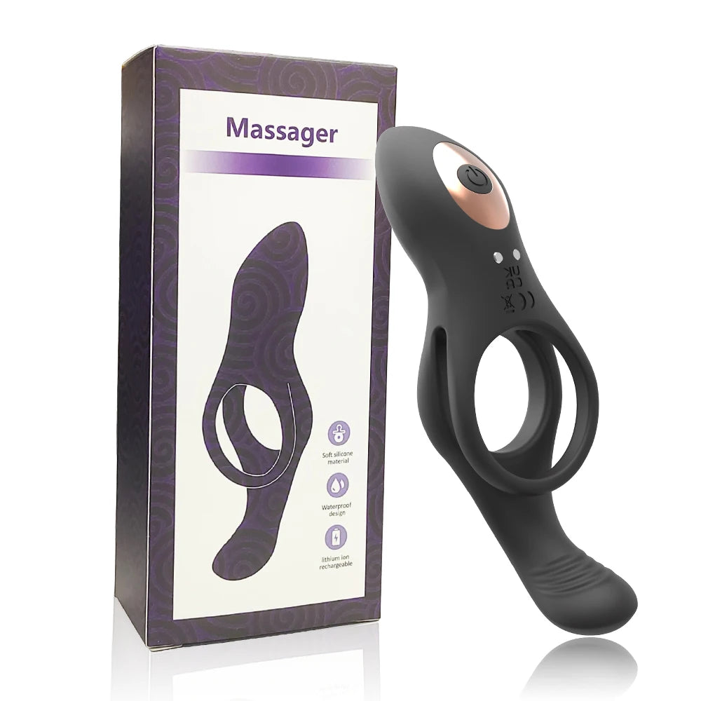 Wireless Remote Vibrating Cock Ring Clitoral Vibrator 10 Vibration Dual Penis Ring for Men G Spot Stimulator Sex Toy for Couples