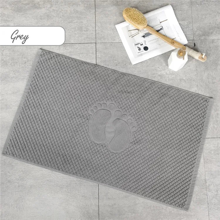 Footprint Cotton Home Hotel Floor Towel Ant-slip Spa Beauty Bath Mat for Bathroom Toilet Bathtub Pad Absorbent Floor Mat 80x50cm