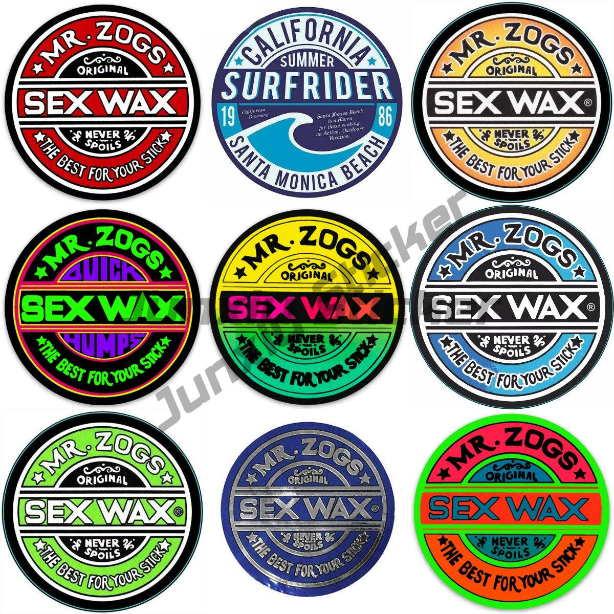 Circular Vinyl Sticker MR Zogs Sex Wax THE BEST FOR YOUR STICK Surfing Snowboarding Laptop Car Decal Surf Decor