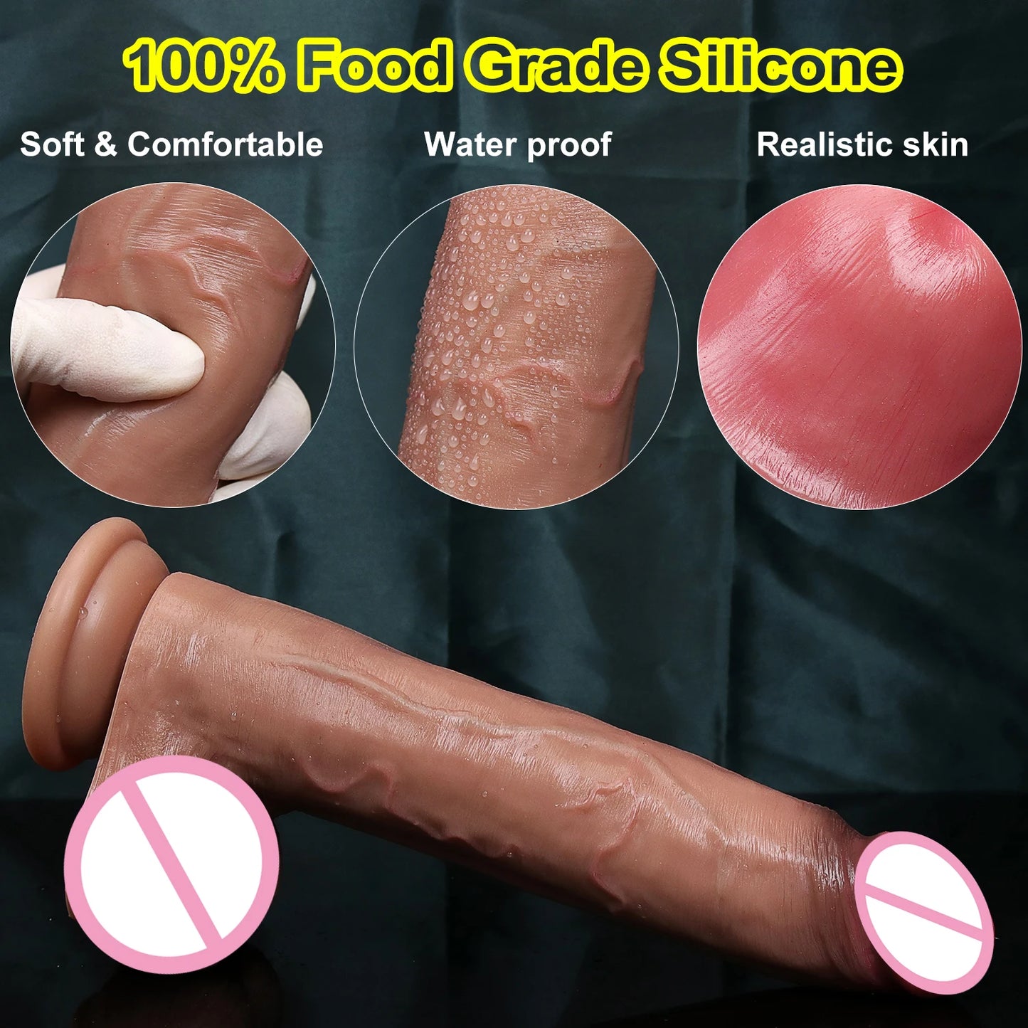 XXL Realistic Soft Huge Glans Long Dildo Silicone Vaginal Masturbators Penis Erotic Toy for Women Suction Cup Thick Real Dick