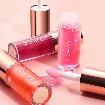 O.TWO.O Lip Oil Gloss Lip Plumper Makeup Moisturizing NonSticky Sexy Water Glossy Glitter Primer Tint Lip Balm Care Cosmetics