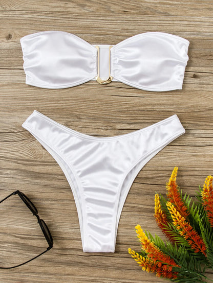 Strapless Push Up Swimwear Women Sexy Bikini Sets 2024 Summer Fashion Micro Bikini Women Low Waist Maillots De Bain Femme