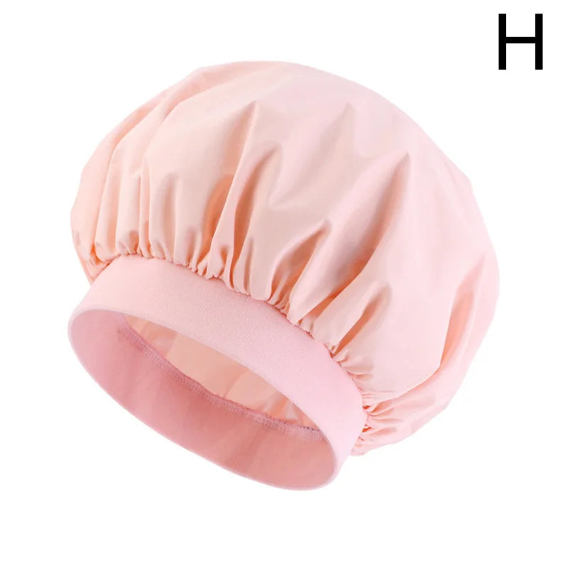 Women Waterproof Bath Hat Elastic Shower Hair Covers Bathing Caps Beanie Beauty Perm Cap Dustproof Hair Cap Bathroom Accessories