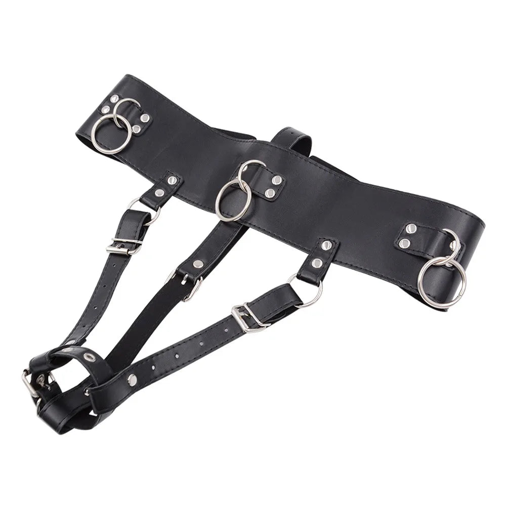 Leather Strap on Bdsm Bondage AV Vibrator Magic Wand Holder Belt Attachment Accessory fits Hitachi