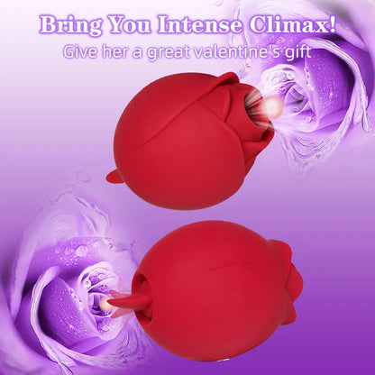 Sucking Rose-Tongue Licking Vibrator for Women Clitoris Stimulator Oral Nipple Vacuum Clit Sucker Female Sex Toys for Adults