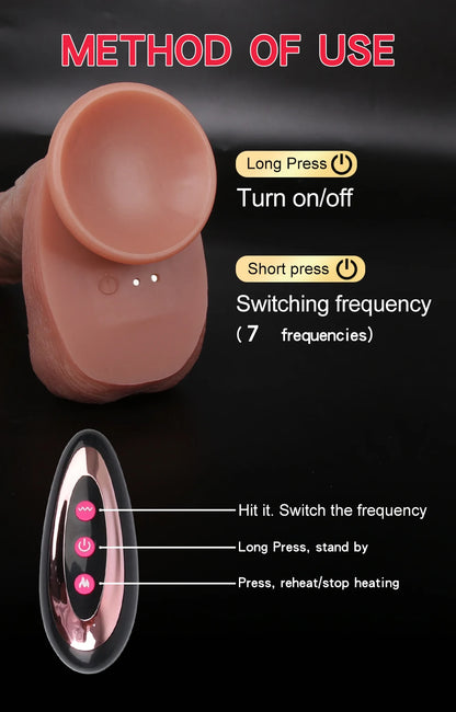 Automatic Thrusting Realistic Telescopic Dildo Remote Control Heating Rotating Machine Funny Adult Sex Toys Vibrator For Women