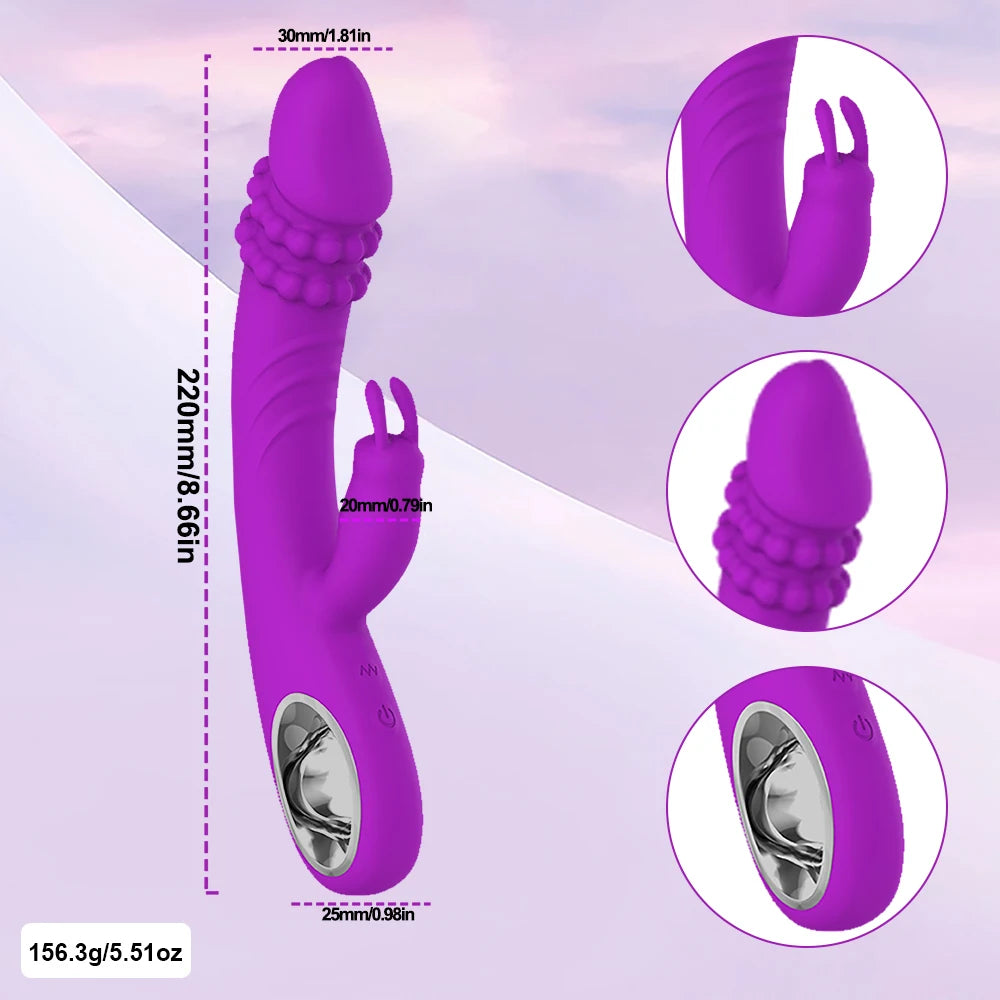 Dildo Rabbit Vibrator for Women Powerful G Spot Vibrators Nipple Clitoris Stimulator Female Sex Toys Adult Goods Masturbator