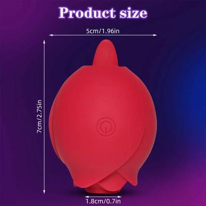 Sucking Rose-Tongue Licking Vibrator for Women Clitoris Stimulator Oral Nipple Vacuum Clit Sucker Female Sex Toys for Adults