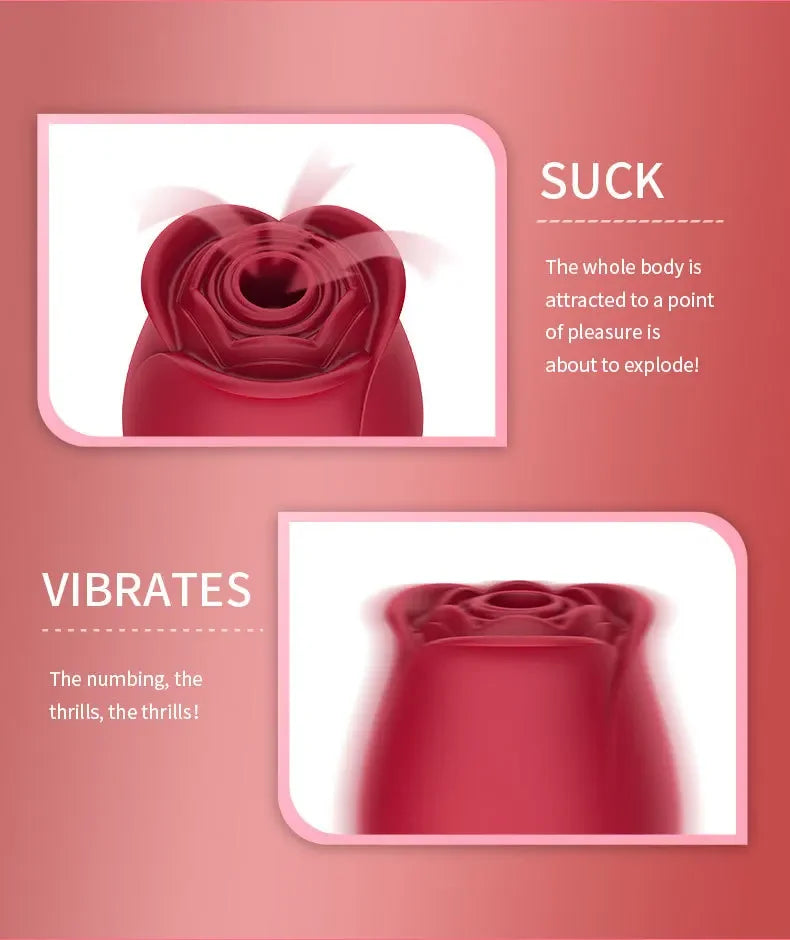 7 Frequency Rose Breast Sucking Vibrator Oral Licking Clitoris Stimulation Powerful  G-spot Stimulator Vaginal Vibrator Sex Toys