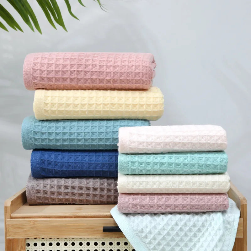 Bathroom Face Towel 100% Cotton Waffle Large Bath Towel Men Soft Child Hand Towel Hotel Gifts Wholesale Women 35X80 34X34 70X140