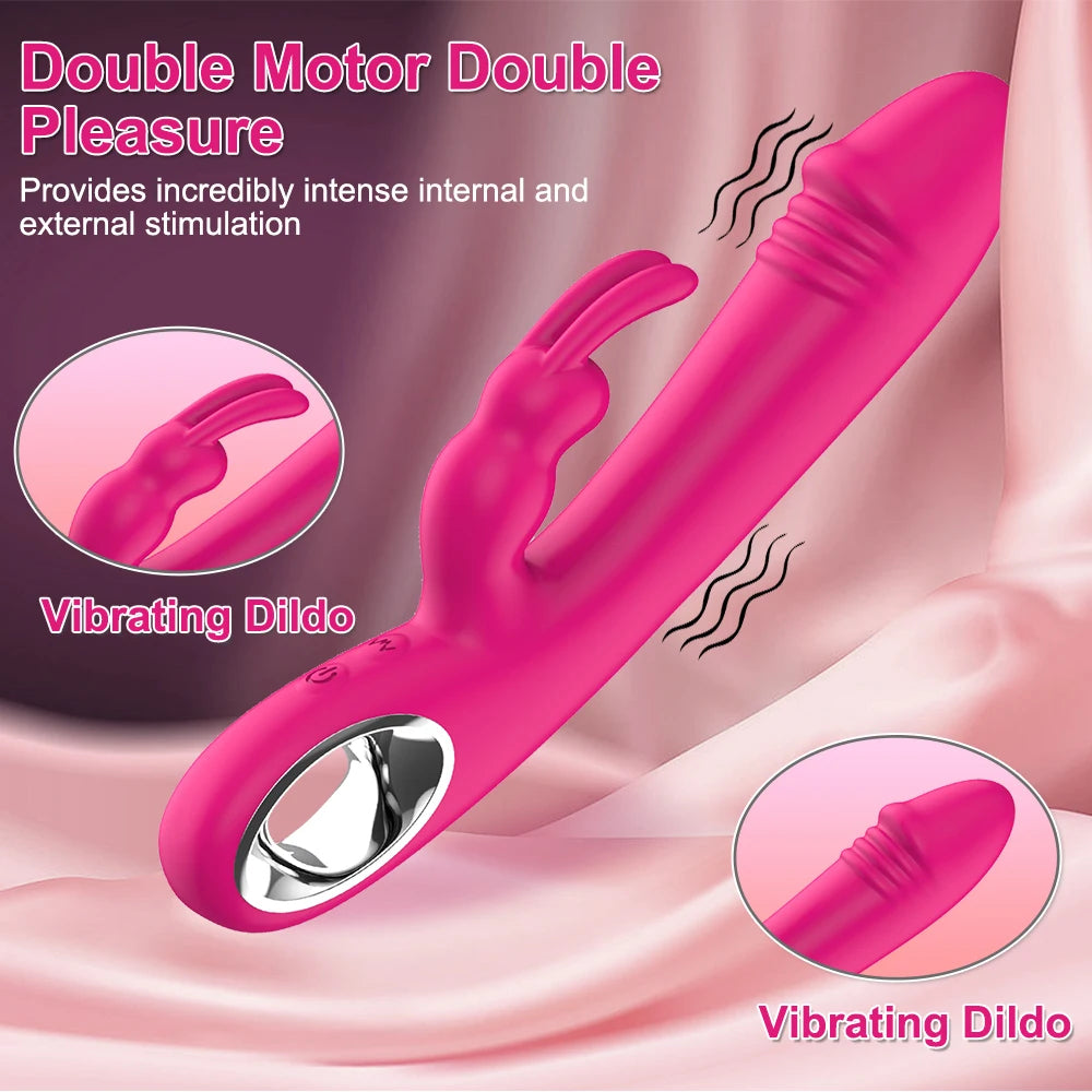 Dildo Rabbit Vibrator for Women Powerful G Spot Vibrators Nipple Clitoris Stimulator Female Sex Toys Adult Goods Masturbator