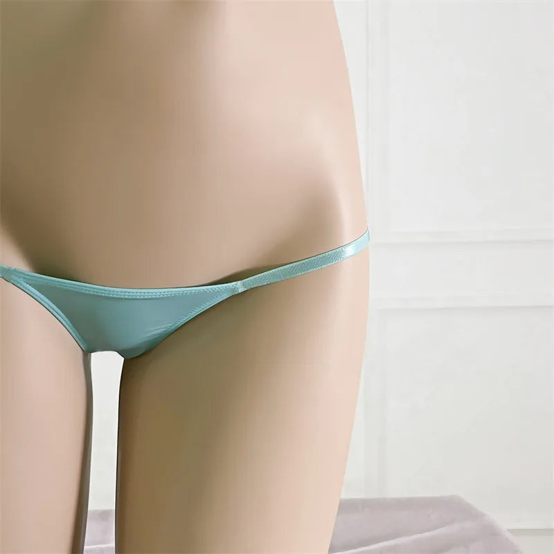 Womens Sexy Low Waist Tiny Thong G-String Erotic Underwear Panties Porn Lingerie T Back Briefs Exposed Butt Undies Knickers