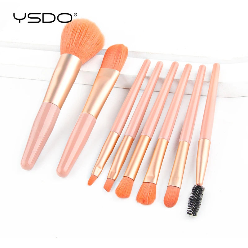 8/10/12 PCS Makeup Brushes Eyeshadow Rouge Liquid Foundation Brushes Mini Cosmetic Tools Professional Soft Synthetic Hair Brush