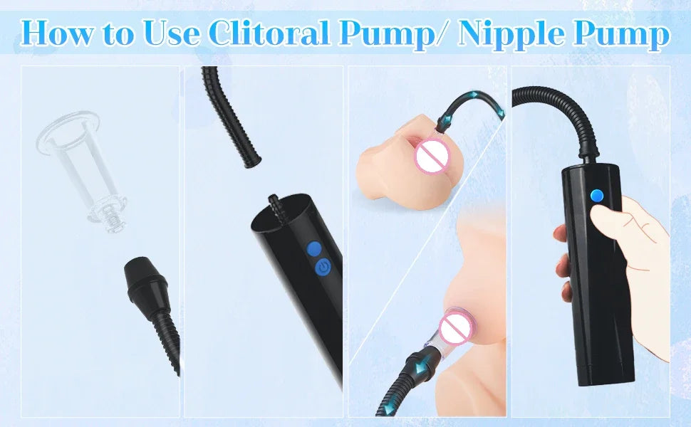 Electric Pussy Pump Vagina Clitoris Sucker Breast Messager for Women Clit Vibrator Remote Nipple Enlarge Vacuum Pump Cover