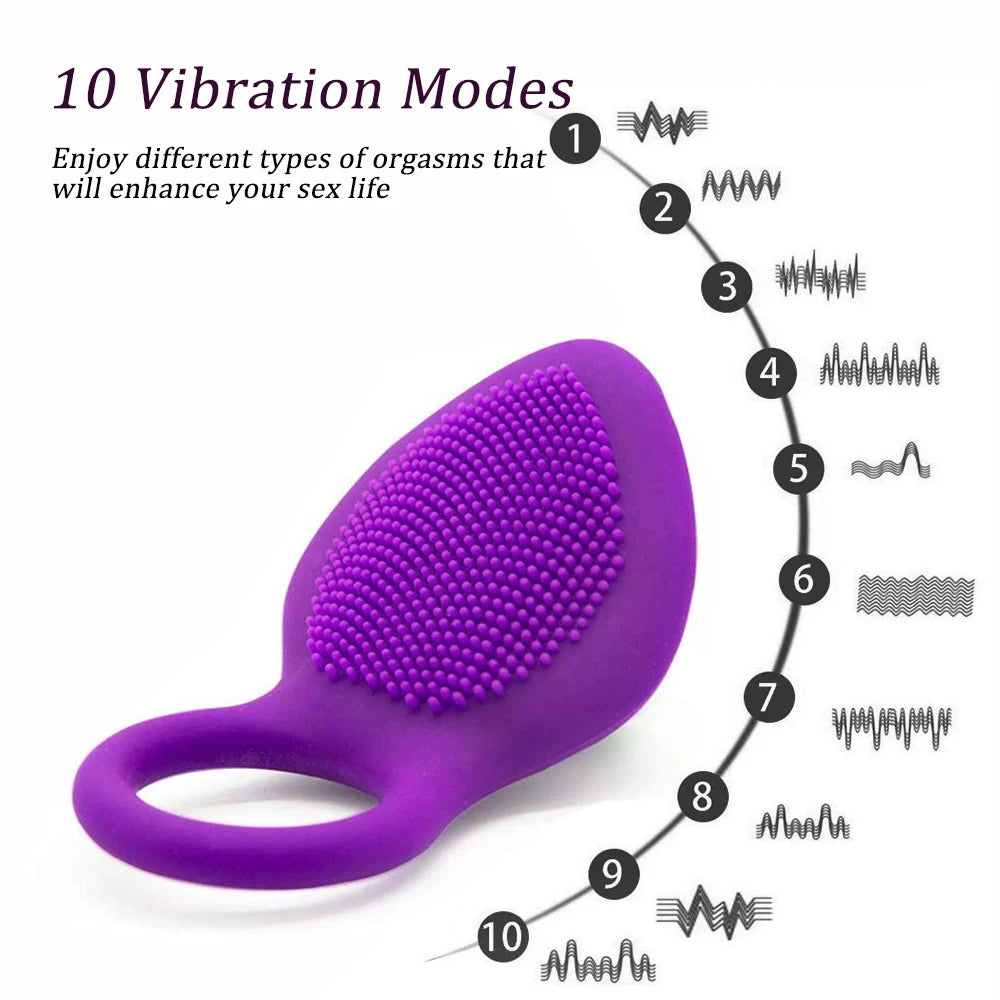 Clitoris Stimulator Penis Ring Vibrating G-Spot Delay Lick Vagina Orgasm Lock Fine Vibrating Cock Ring Sex Toys For Couple Rings