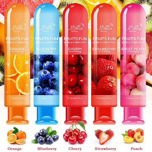 Edible Lubricant Strawberry Fruit Flavor Lubricant Lube Water Based Lubricant for Oral Sex Anal Sex Vagina Sex Masturbation 80g