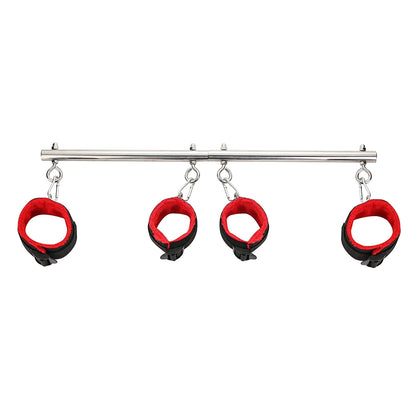 BDSM Bondage Set Stainless Steel Extend Spreader Bar Sex Slave Handcuffs Ankle Cuffs Fetish Restraints Adult Sex Toys for Couple