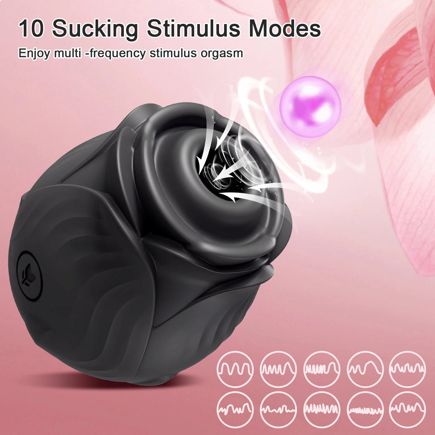 Clitoral Sucking Vibrator Rose-Flower 10 Intense Suction Modes G-spot Stimulator Vaginal Pussy Massager Adults Sex Toy for Women