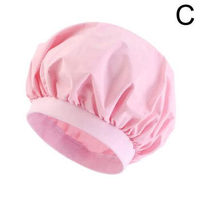 Women Waterproof Bath Hat Elastic Shower Hair Covers Bathing Caps Beanie Beauty Perm Cap Dustproof Hair Cap Bathroom Accessories