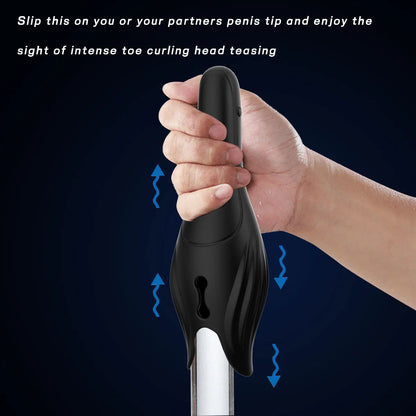 Male Masturbator Penis Vibrator Tongue Licking Climax Delay Trainer Blowjob Stimulate Glans Vibrating Massager Stamina Trainer