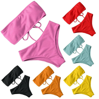 1 Set Lady Swimwear Soft Padded Bra Bathing Suit Split Bikini Summer Women Bathing Suit Women Clothes