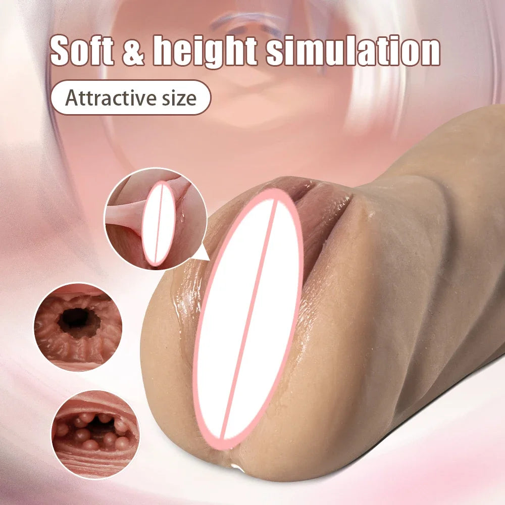 Male Aircraft Masturbation Cup 3D Realistic Sucking Oral Men Masturbator Soft Real Vagina Pocket Pussy Sex Toys for Men Blowjob