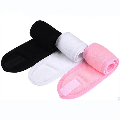 Women Adjustable SPA Facial Headband Bath Makeup Hair Band Headbands for Face Washing Soft Toweling Hair Make Up Accessories