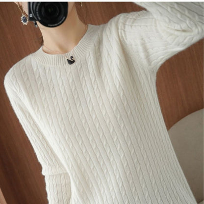 Autumn Winter Temperament Female Solid Color Knitted Tops 2023 Fashion V-Neck All-match Long Sleeve Sweaters Women's Clothing