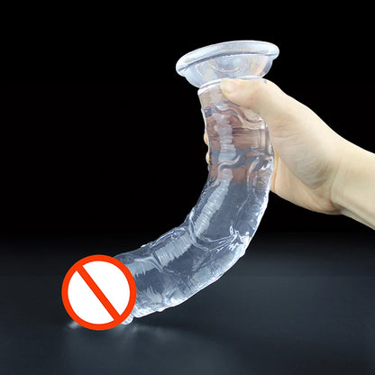 Big Crystal Jelly Realistic Clear Dildo Suction Cup Huge Transparent Penis Dick Anal Product Sex Toys For Woman Lesbian Adult