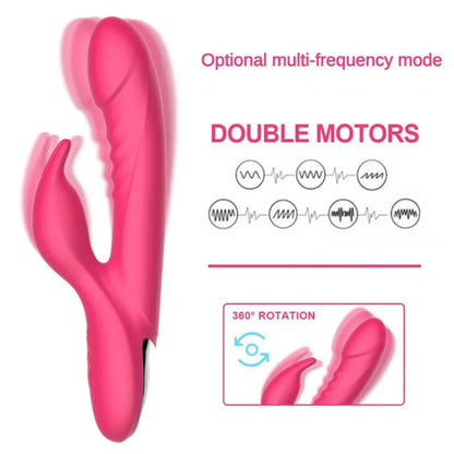 3-IN-1 Rabbit Vibrator Powerful Sucking Licking Nipples Clitoral Stimulator Massager Female G-Spot Finger Dildo Adult Sex Toys