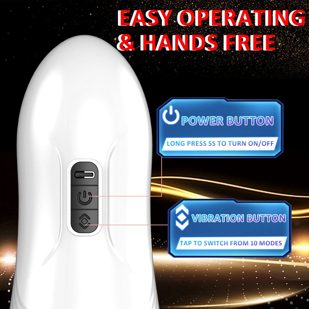 Automatic Male Masturbator Blowjob Vibration Machine Real Vagina Pocket Pussy Penis Oral Masturbation Cup Adult Sex Toy for Man