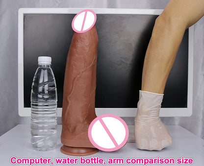 XXL Realistic Soft Huge Glans Long Dildo Silicone Vaginal Masturbators Penis Erotic Toy for Women Suction Cup Thick Real Dick