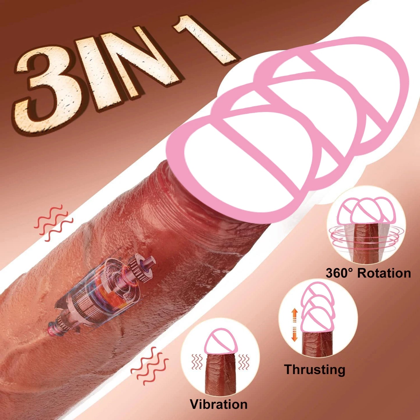 Realistic Dildo Vibrator Big Penis Telescopic Heating Silicone Female Dildos for G Spot Anal Stimulation Vibrators for Women