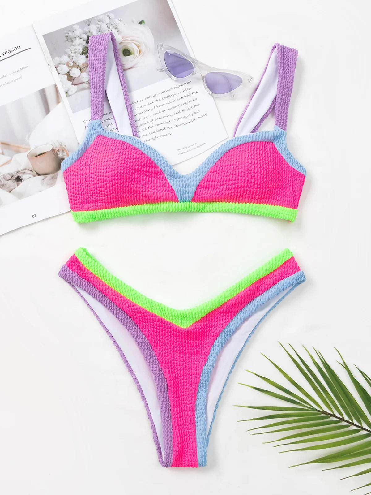 2024 Sexy Women High Waist Bikini Swimsuit Swimwear Female Bandeau Thong Brazilian Bikini Set Bathing Suit Bather