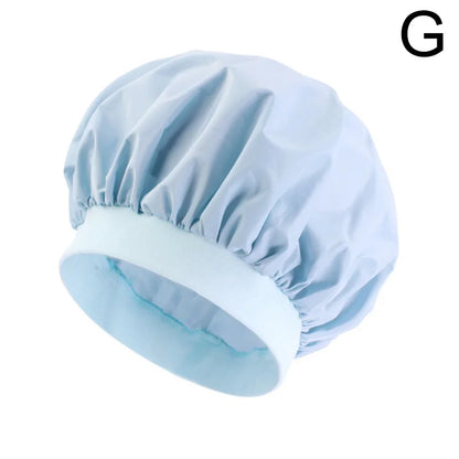 Women Waterproof Bath Hat Elastic Shower Hair Covers Bathing Caps Beanie Beauty Perm Cap Dustproof Hair Cap Bathroom Accessories