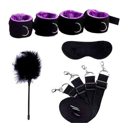 Sex Restraints Erotic Handcuff Bed Bondage Kit Toys Adult Sex S&M Fetish Games Ankle Cuffs Slave Bandage Eye Blinder Sextoy Set