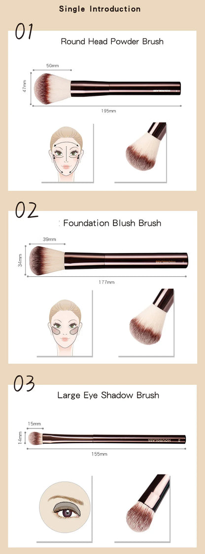 Hourglass Makeup Brush All Kinds Eyeshadow Foundation Concealer Powder Bronzer Blusher Eyeliner Retractable Professional Brushes