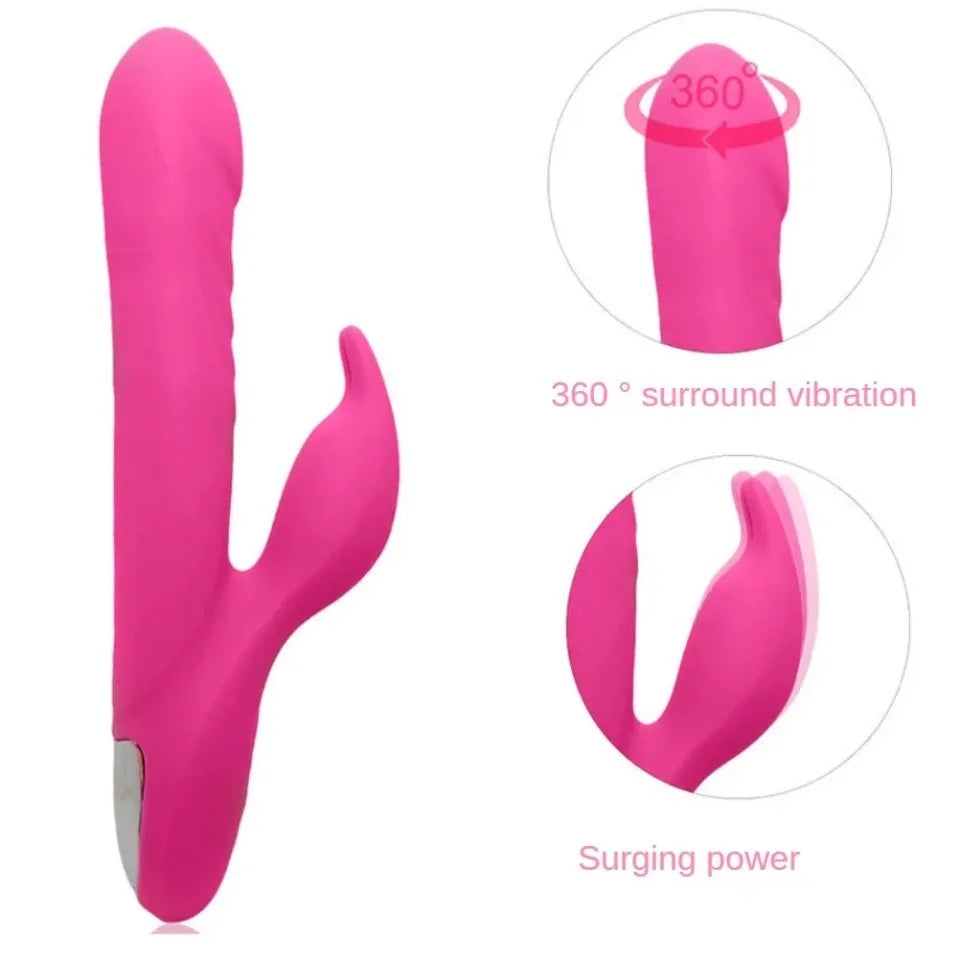 3-IN-1 Rabbit Vibrator Powerful Sucking Licking Nipples Clitoral Stimulator Massager Female G-Spot Finger Dildo Adult Sex Toys