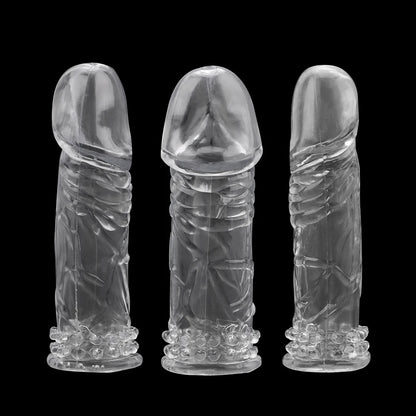 OLO Penis Sleeve Reusable Silicone Condoms Male Cock Extender Sleeve Penis Enlargement Sex Toys For Men Adult Sex Products