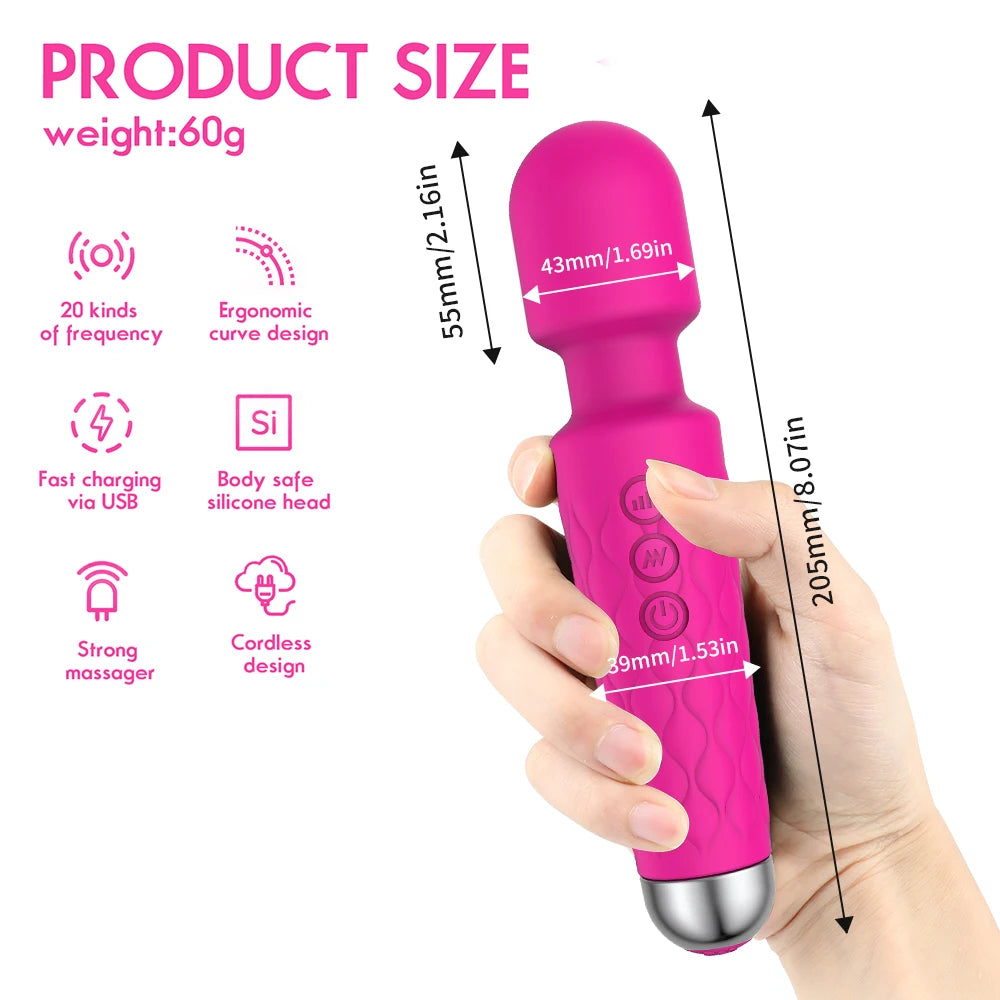 Powerful Magic Wand Vibrators for Women Clitoris Stimulator AV Stick G Spot Massager Female Masturbator Sex Toys for Woman Shop